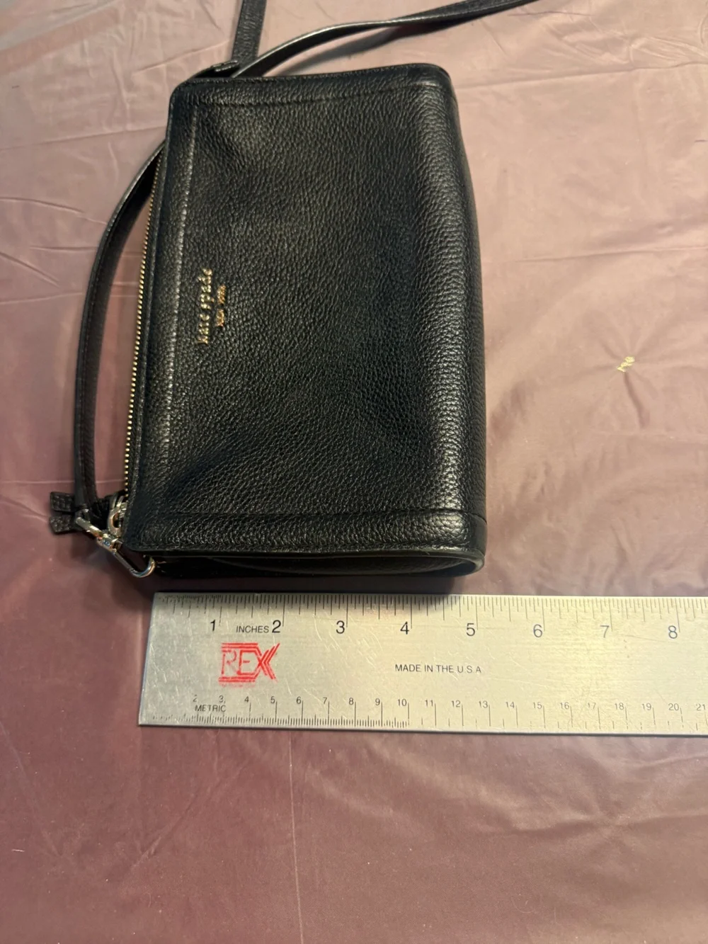 Kate Spade Knott small crossbody clutch in black pebbled leather